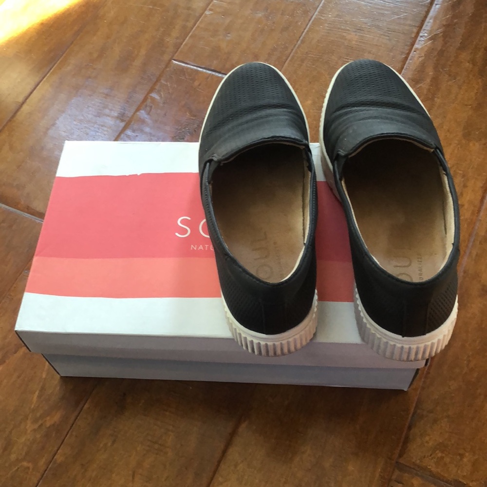 Naturalizer Soul TIA Black 7 1/2 7.5 Shoes Slip On Platform Sneakers - Picture 4 of 16